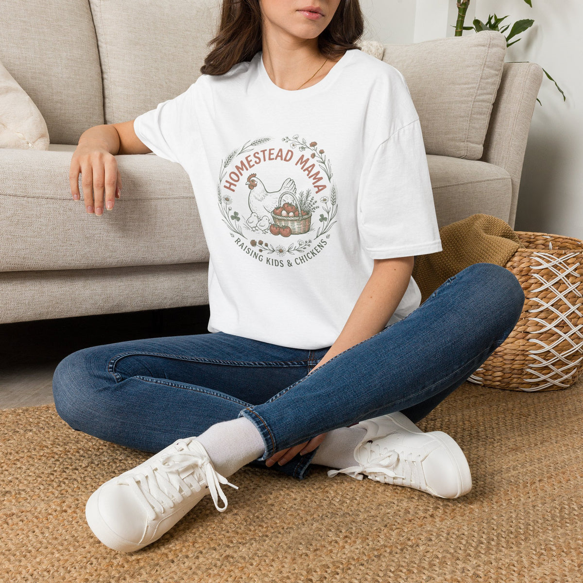 Homestead Mama T-Shirt — Farmhouse Chicken & Egg Vintage Graphic Tee