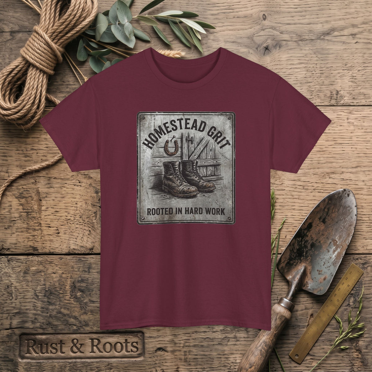 Homestead Grit T-Shirt — Rooted in Hard Work Vintage Farm Tee