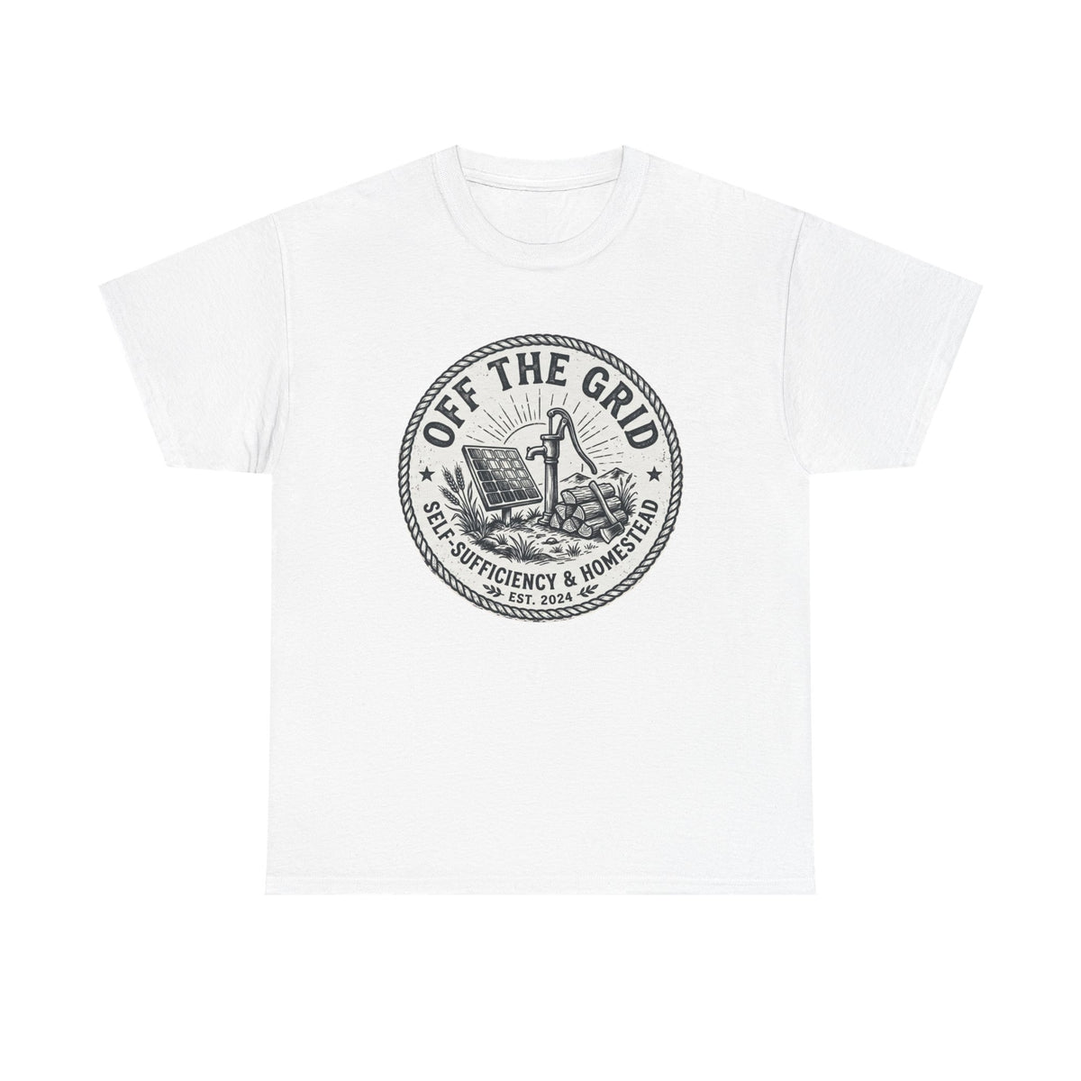 Off The Grid T-Shirt — Self-Sufficiency & Homestead Graphic Tee
