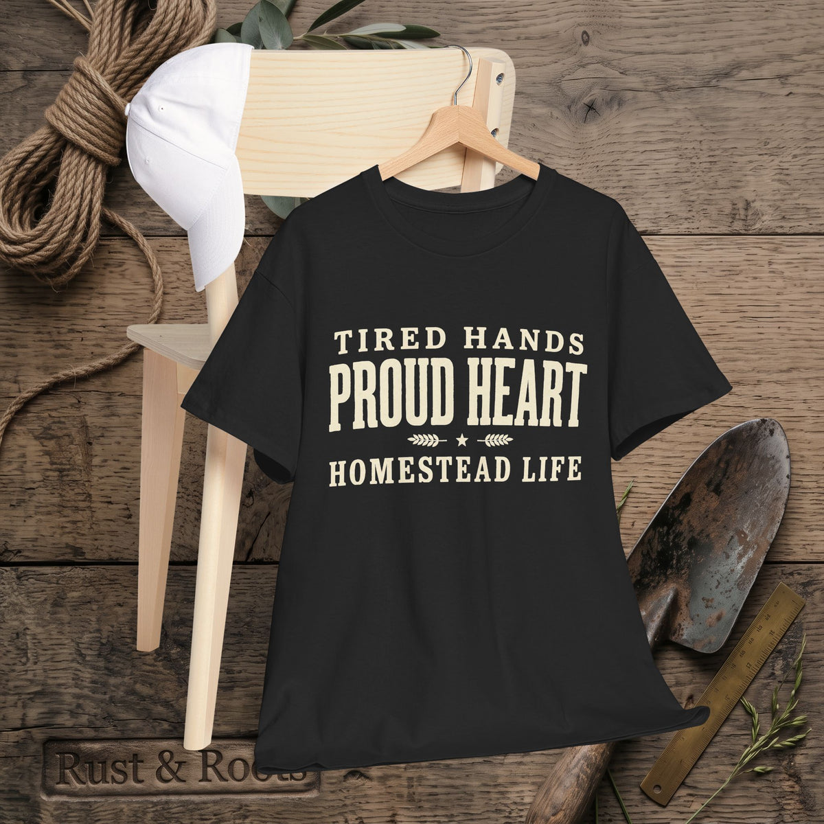 Proud Heart Tee — "Tired Hands, Proud Heart" Vintage Workwear T-Shirt