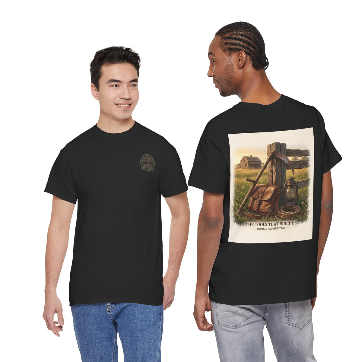 Farm Tools Graphic Tee — "The Tools That Built Us" Vintage Rural Shirt