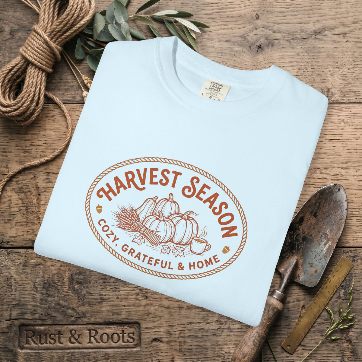 Harvest Season T-Shirt — Cozy Grateful & Home Pumpkin Tee