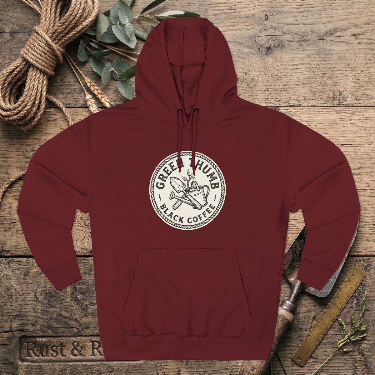 Coffee Logo Hoodie — “Green Thumb Black Coffee” Graphic Pullover