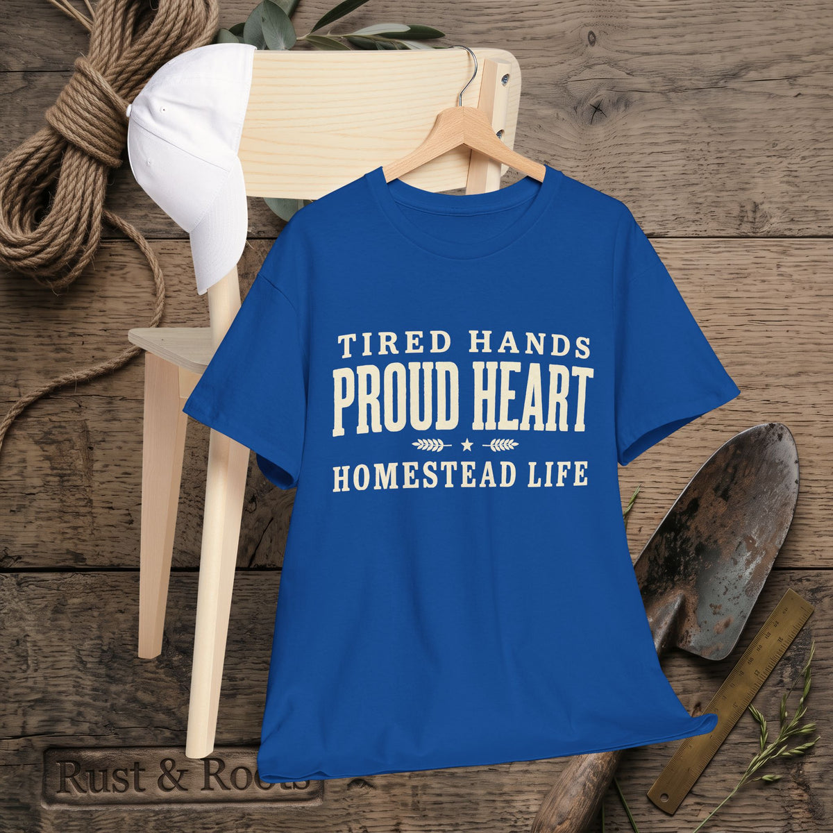 Proud Heart Tee — "Tired Hands, Proud Heart" Vintage Workwear T-Shirt