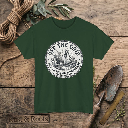 Off The Grid T-Shirt — Self-Sufficiency & Homestead Graphic Tee