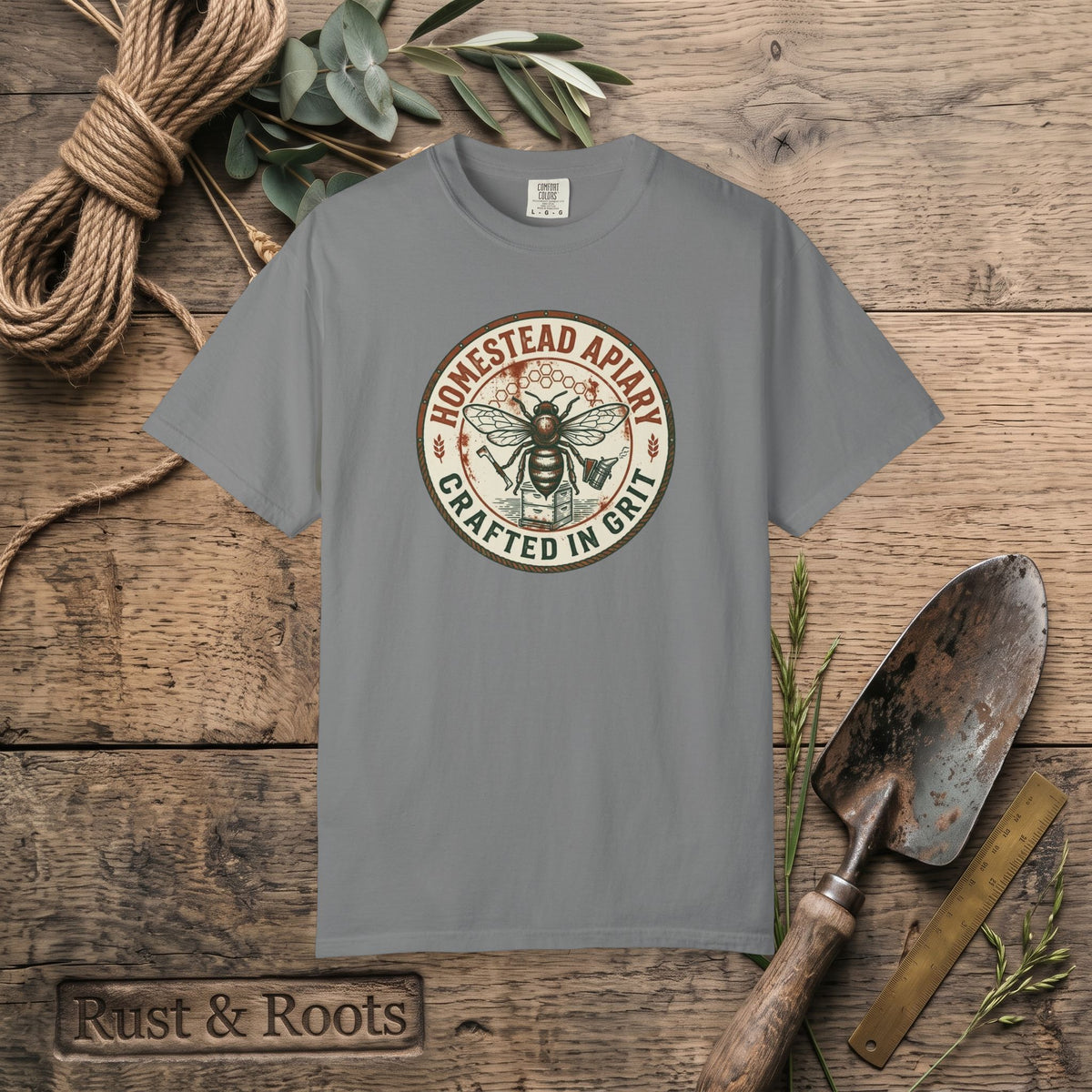Homestead Apiary T-Shirt – Crafted in Grit Bee Logo Shirt