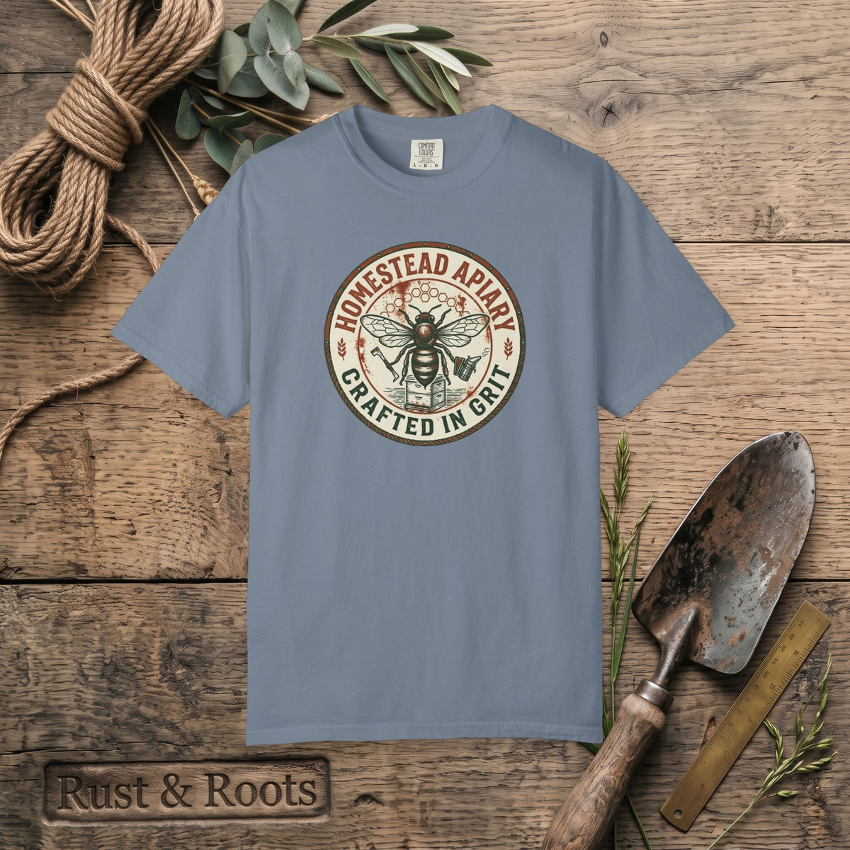 Homestead Apiary T-Shirt – Crafted in Grit Bee Logo Shirt